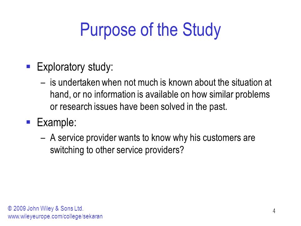Example of exploratory research